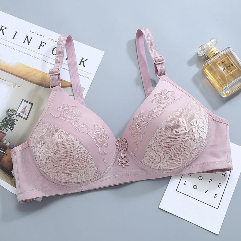 Thin and Large Size No Steel Ring Bra Middle-aged and Elderly Mothers Gather Comfortable Women's Underwear Fat Big Cup Bra