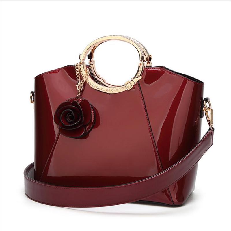 Bag Female High-grade Patent Leather Ladies Handbag Fashion Elegant Diagonal Bag Shoulder Bag