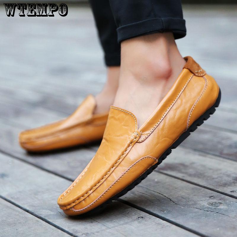 casual summer men shoes Mens Light Comfortable Flat Shoes Loafers leather Footwear sneakers