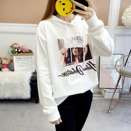 Hooded tops spring and autumn sweater cotton women's sweatshirt wild large size long sleeve warm