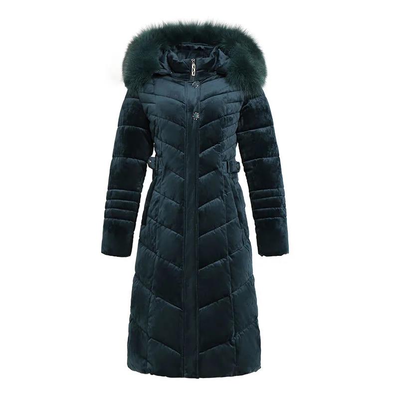 Women's Mid-length Down Jacket Winter Korean Loose Cotton Clothes Casual Hooded Padded Jacket Quilted Jacket