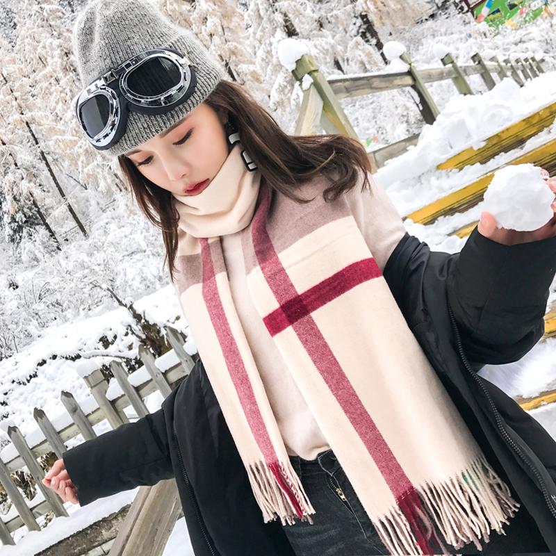 Luxury Plaid Winter Scarf Women Warm Foulard Scarves Fashion Casual Scarfs Cashmere Bufandas Hombre