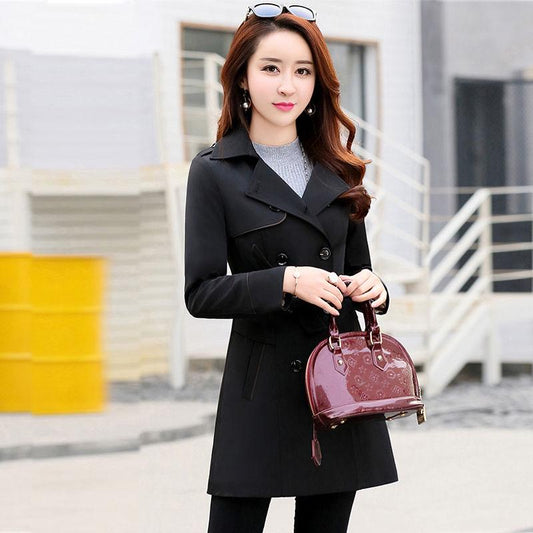 Windbreaker Large size Woolen coat Spring and Autumn Large Size Woman's clothing Long sleeves