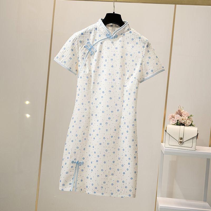 Cheongsam Short Skirt Women Summer Style Fresh Girl Style Small Temperament Improved Dress