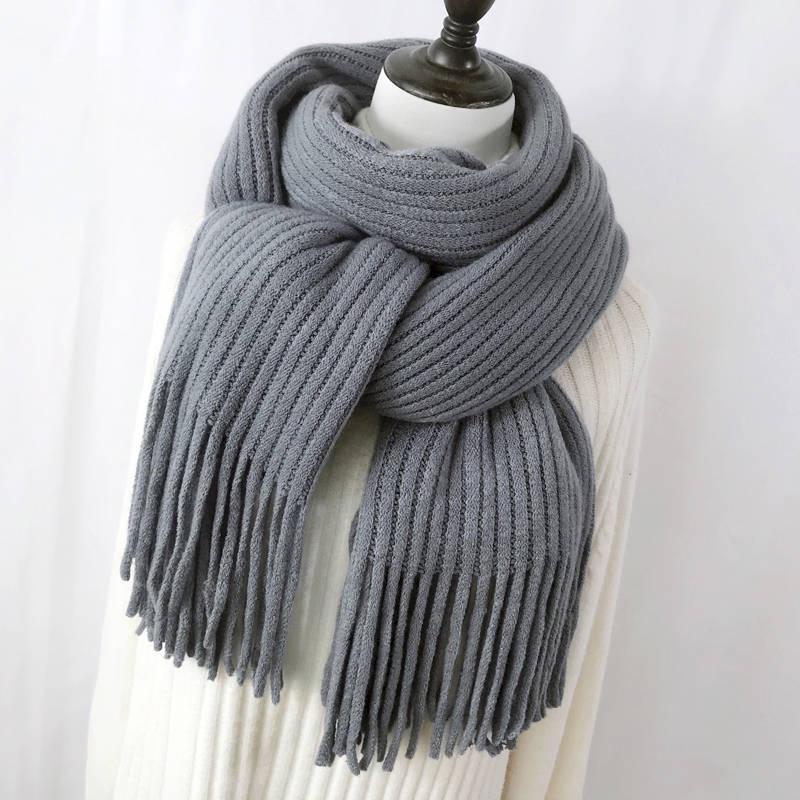 Fashion Long Scarf Shawl Female Autumn and Winter Solid Color Warm Thick Scarf