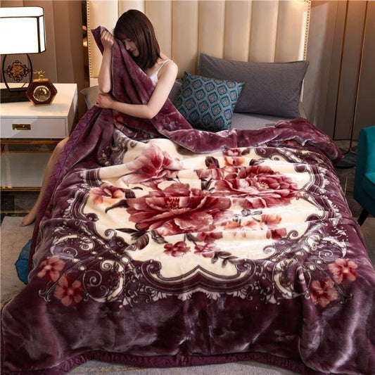 Double-layer Thickening Plus Velvet To Keep Warm and Breathable Winter Blankets Super Soft and Fluffy Heavy Warm Flannel Blanket Coral Fleece Sheets