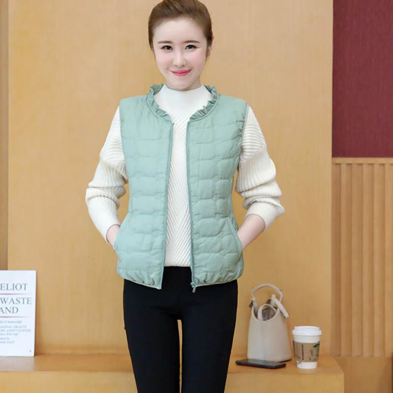 Women's Down Cotton Waistcoat Short Lightweight Thin Autumn and Winter Waistcoat Waistcoat Jacket