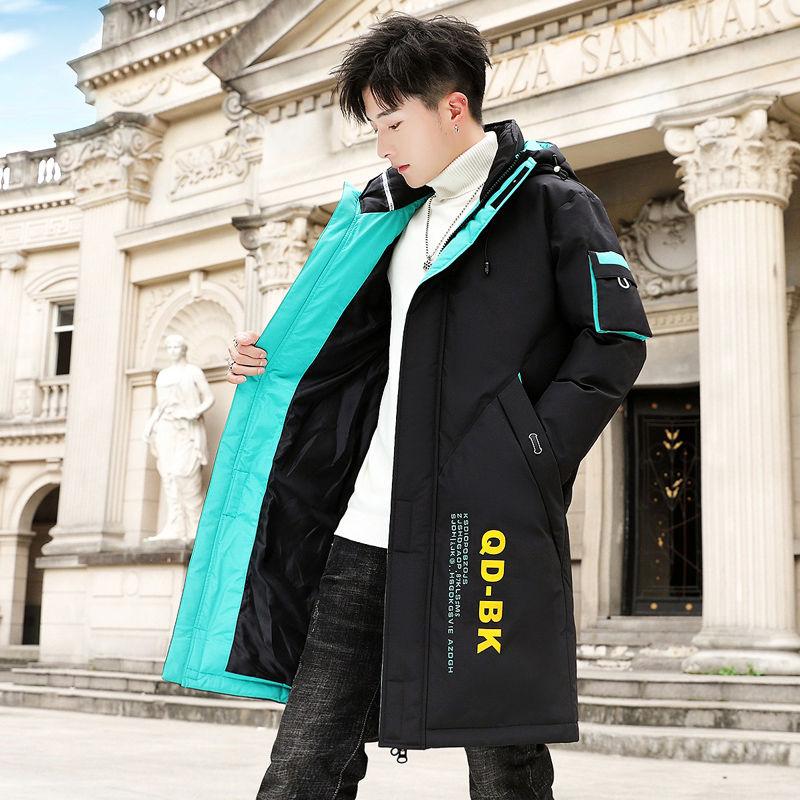 Mid-length Thick Warm Men's Padded Jacket Winter Trend Fashion Handsome Down Padded Jacket