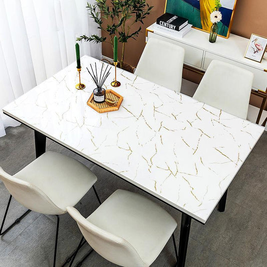 PVC Soft Glass Tablecloth Rectangular Table Mat Anti-scald Water-proof Oil-proof Disposable Coffee Table Table Mat Tablecloth