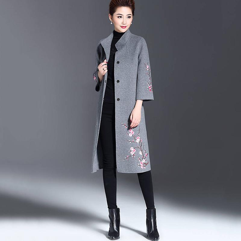 2019 Women Ladies Coat Autumn Winter Lapel Slim Long Coat Jacket Parka Outwear Wool Overcoat