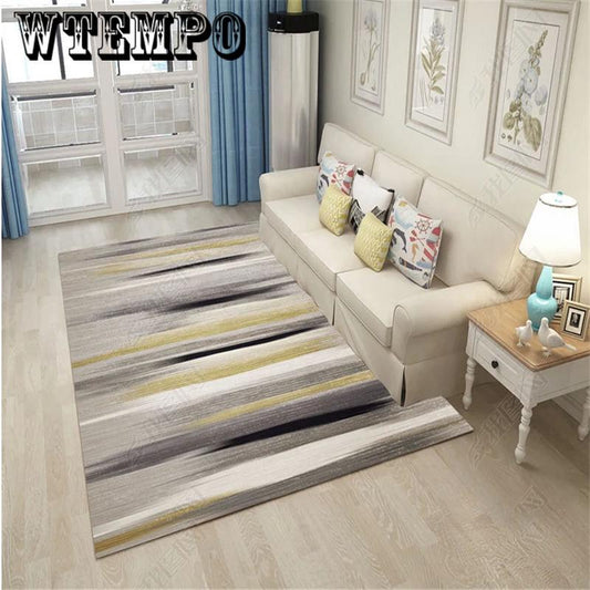 Bedside Carpet Modern Style Geometric Pattern Soft Washable Floor Mat