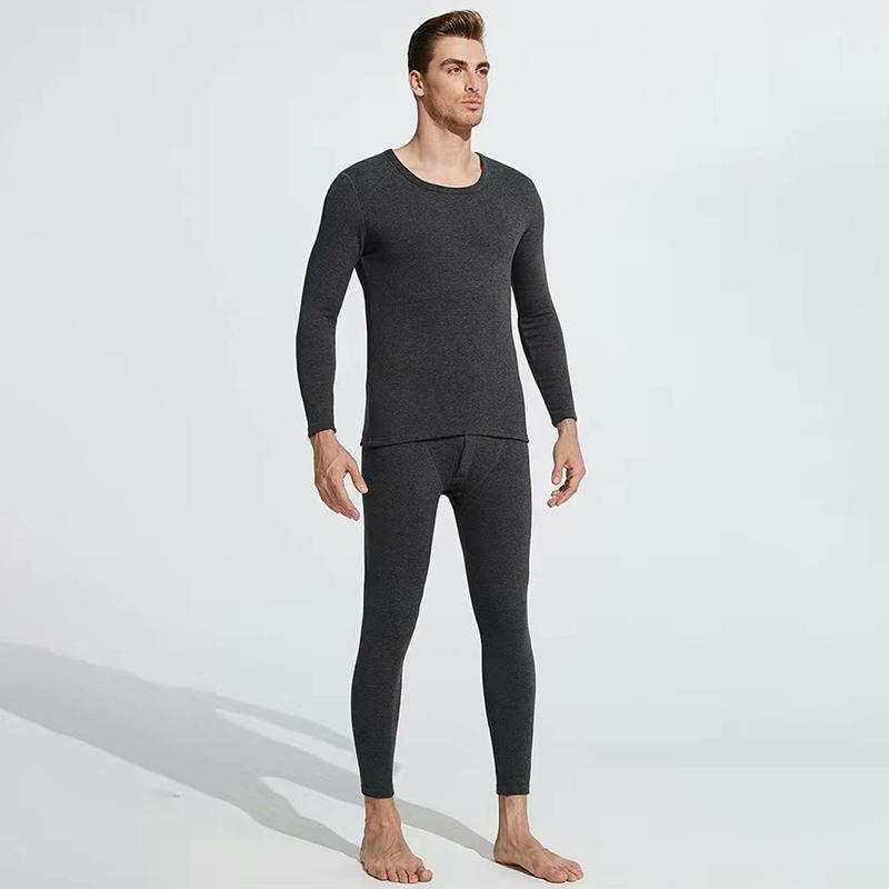 Men Winter Autumn Plus Velvet Thicken Thermal Underwear Tight Suit High Elasticity Comfortable Versatile Soft Lining O-neck Male Long Sleeve Clothes