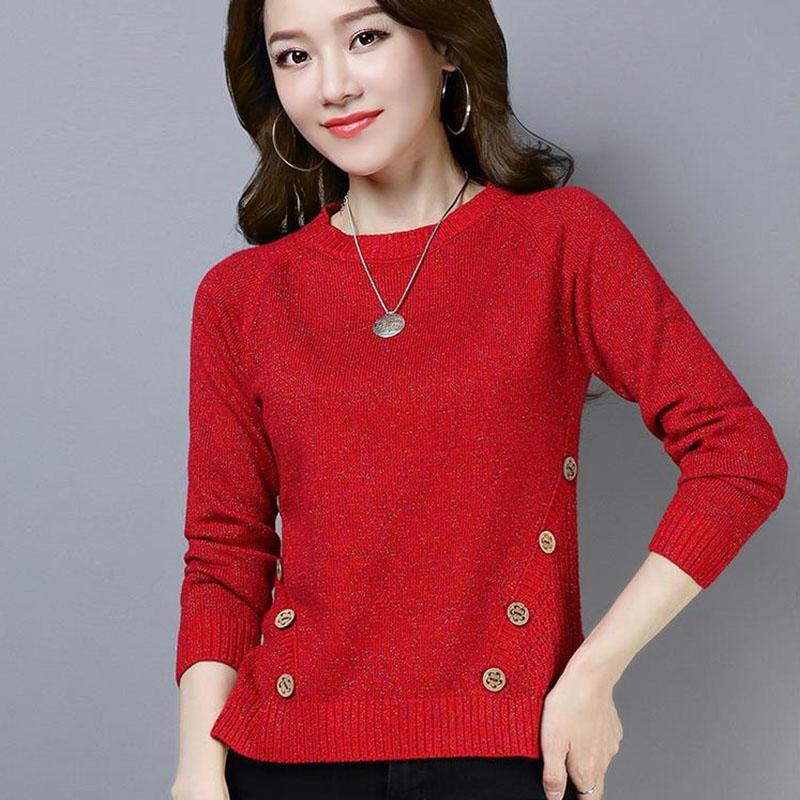 Autumn and Winter Loose Short Sweater Pullover Is Thin Knit Bottoming Shirt All-match Casual Women's Top