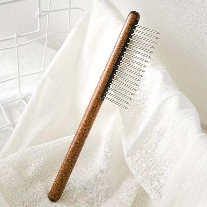 Wooden Cat Comb Dog Matted Hair Removal Comb Floating Hair Cat Comb Cleaner Pet Grooming Needle Comb Cat Pet Supplies Pets Massage Comb Grooming Tool