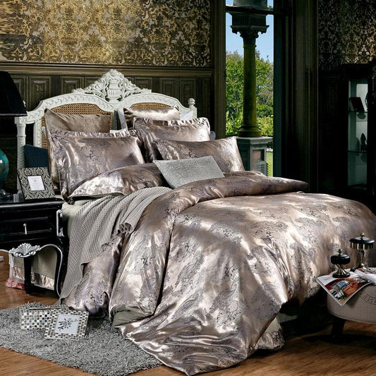 WTEMPO Home Bedding Set Jacquard Duvet Cover Set 4pcs Bed Linens Luxurious Bedclothes Queen Bed Sets