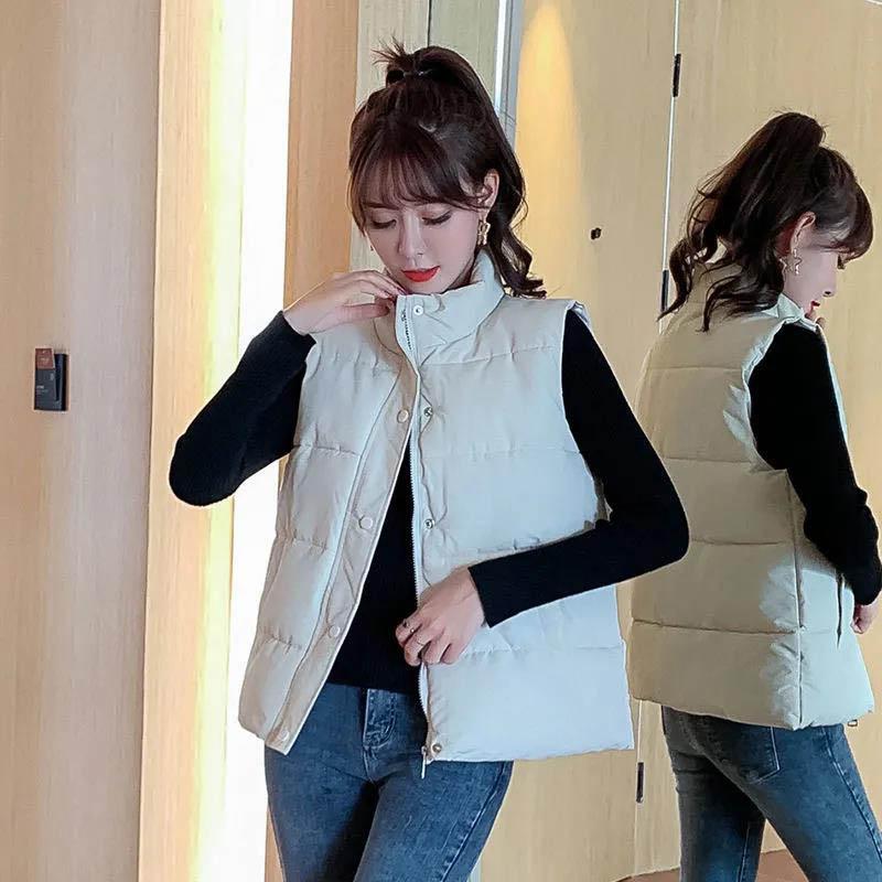 Autumn and Winter Down Coat Vest Women's Outer Wear Short Wild Waistcoat Waistcoat Lightweight Cotton Coat Jacket Tide