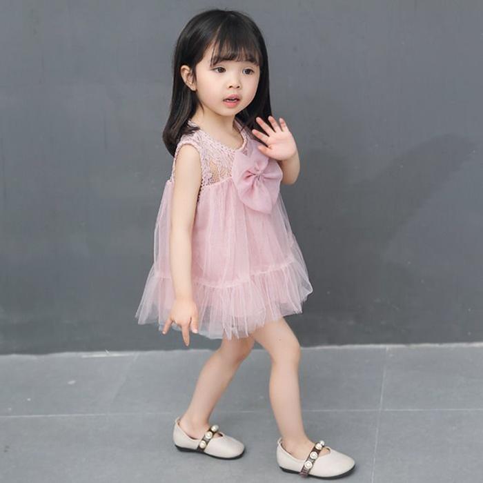 Infant Dress Newborn Baby Girl Dresses Princess 0 3 6 12 Months Baby Dress Mesh Skirt Bow Pleated Ruffle Dress