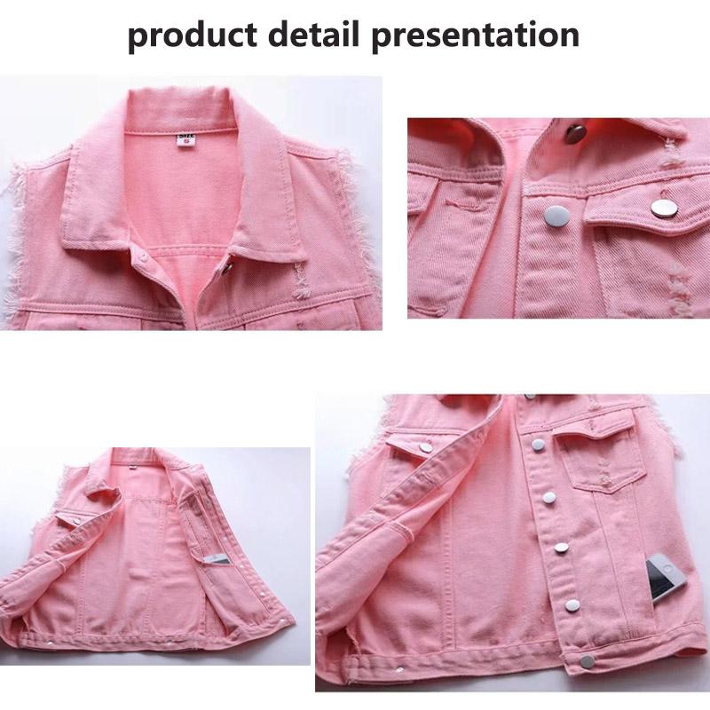 Short Fashion Spring and Summer All-match Slim Slimming Raw Edge Sleeveless Jacket Ripped Denim Vest Female Jacket