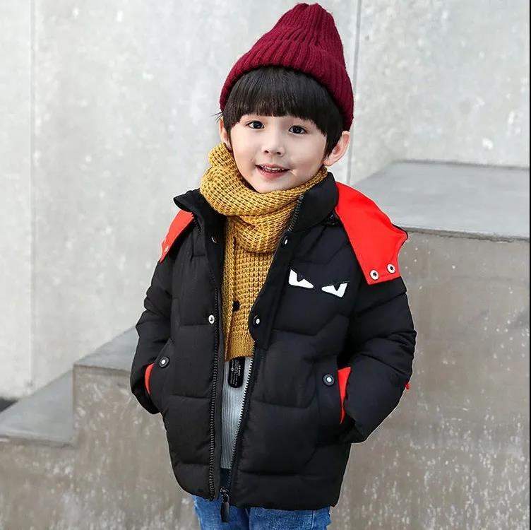 Children's Clothing Cotton-padded Jacket Boys' Padded Jackets Children's Down Padded Padded Coat Hooded Devil Pattern with Wings Style Coats