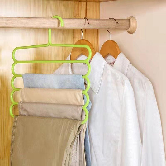 5/10Pcs Multifunctional Five-layer Pants Shelf Non-slip Multi-layer Clothes Hanger Drying Rack Towel Indoor Storage Artifact Pants Hanging Scarf Rack