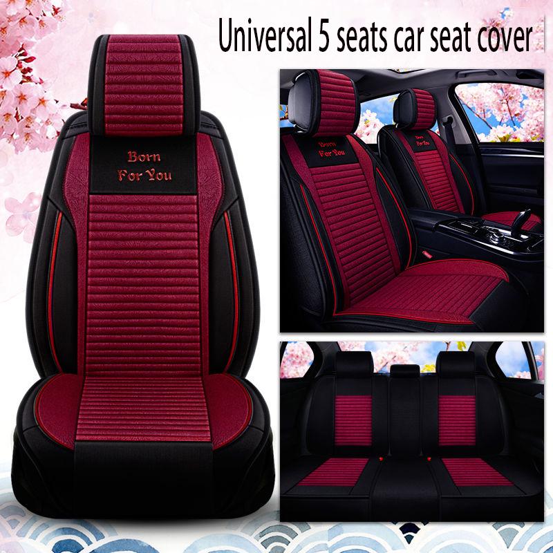 Car seat cover Waterproof Car Seat Cover Universal 5 set Auto Seat Cushion Leather 5 seats Universal