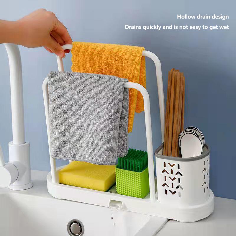 Drain Rack Hanging Dish Cloth Rag Shelf Kitchen Supplies Scouring Arrangement Shelf Sink Storage Rack Home Organizer Towel Rack