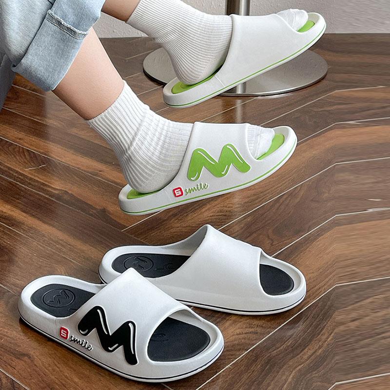 Men Slippers Summer Outdoor Wear Indoor Home Soft Couple Thick Bottom Bath Non-slip Sandals Men's Summer