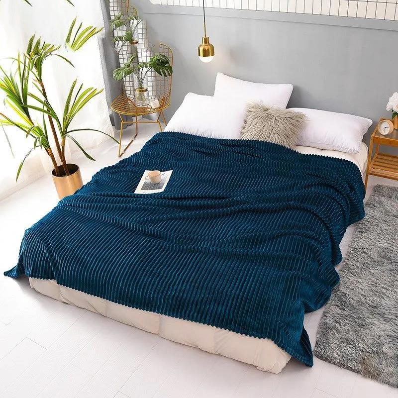 Winter Milk Fleece Blanket Bedroom Solid Color Flannel Blanket Quilt Nap Leisure Blanket Towel Blanket Single Double Blanket