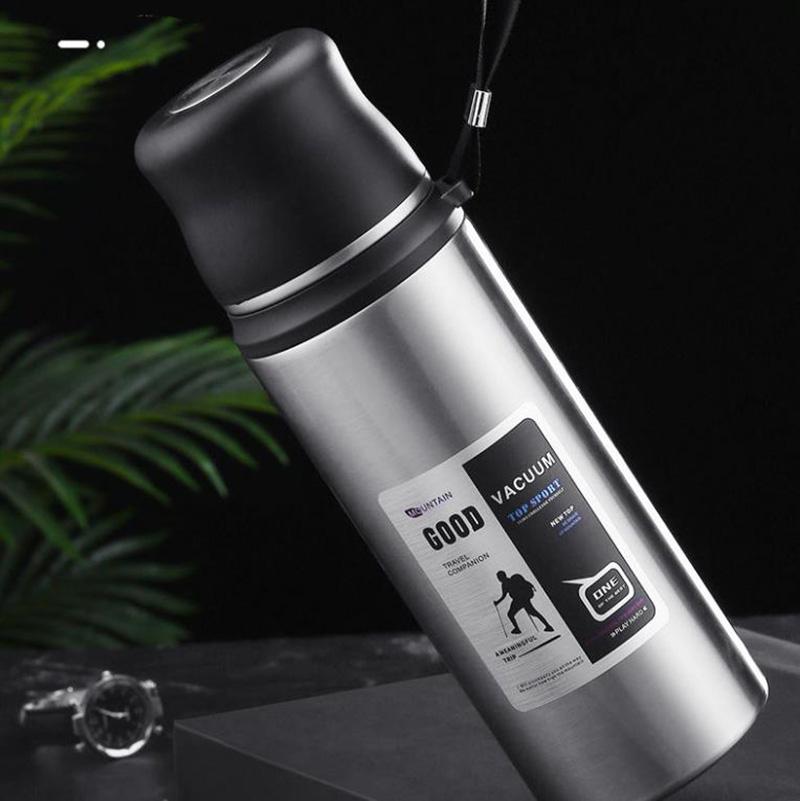 0.6/0.8/1/1.2/1.5L Stainless Steel Vacuum Flask Coffee Tea Water Bottle Travel Sports Household Water Bottle Coffee Milk Cup