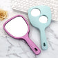 Women Hand-held Makeup Mirror Portable Enlarge Small Mirror  HD Thin and Light Travel Appointment Long Handle