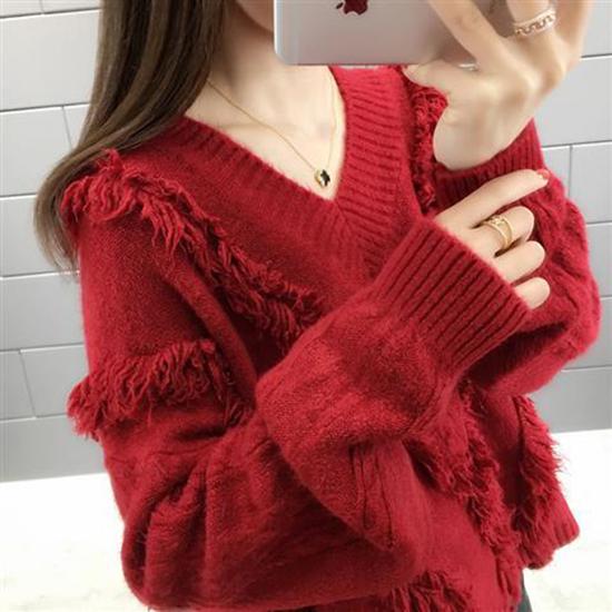 Casual Tassel Women Knitted Sweater and Pullovers Full Sleeve Ladies Fashion Sweaters Female Jumpers