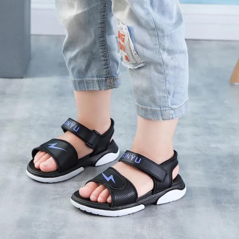 Boy's Sandals In Summer Little Children's Boys Soft-soled Non-slip Children's Baby Outdoor Shoes Children's Flat Beach Shoes