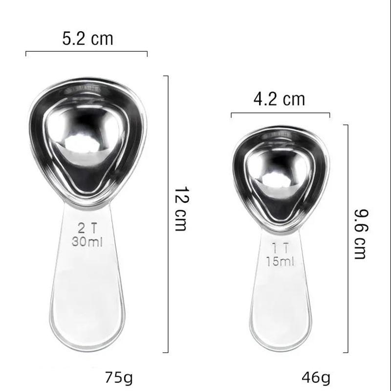 15ml 30ml Tablespoon Coffee Measuring Scoop Set 304 Stainless Steel Measuring Spoons for Coffee Tea