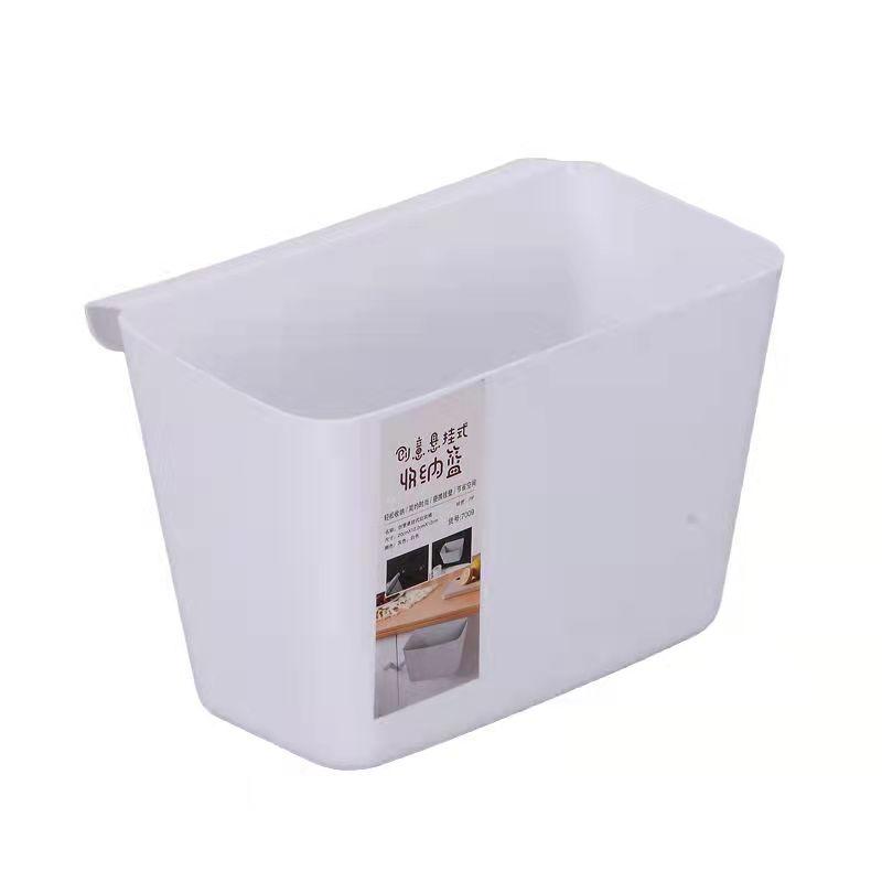 Kitchen Household Wall-mounted Plastic Trash Can Toiletries Storage Bucket Cabinet Door Hanging Bucket Desktop Sundries Storage Box