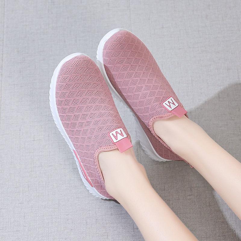 Old Beijing Cloth Shoes Women's Breathable Mesh Spring and Autumn Leisure Elderly Lazy Sports Single Pedal Shoes