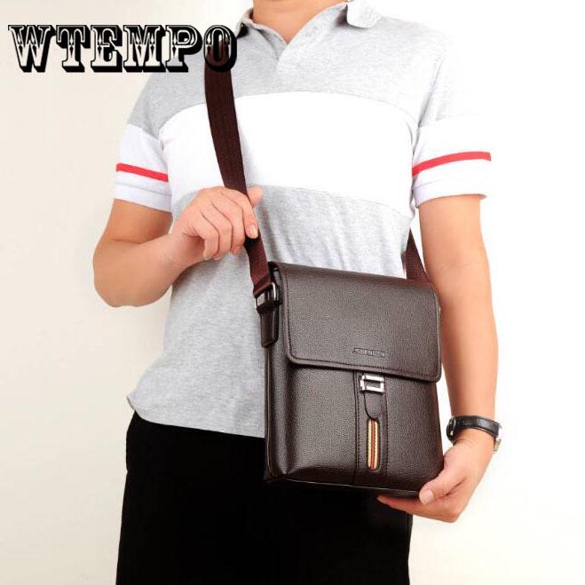 Men's Shoulder Bag Fashion Men PU Outdoor Satchel Handbags Tote Purse Crossbody Bags Handbags