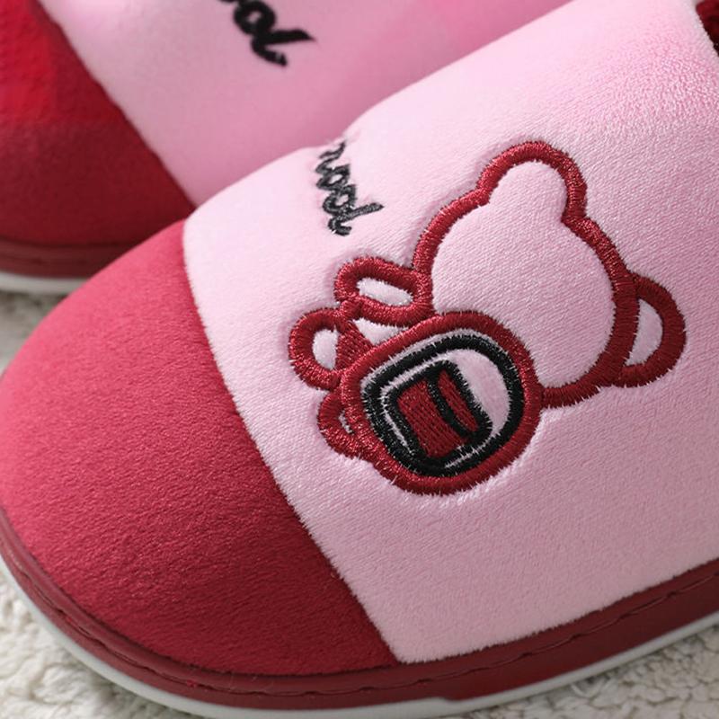 Winter Couple Thickened Non-slip Slippers Home Warm Indoor Fur Slippers Cotton Slippers