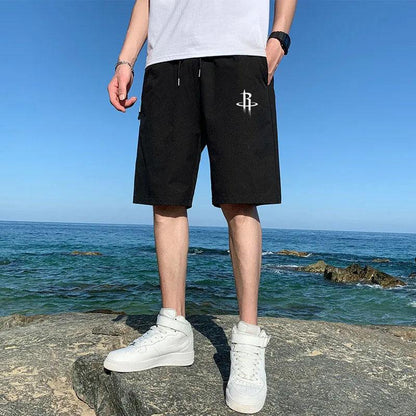 Men's Summer Thin Breathable Casual Shorts Sports Running Loose Five-point Pants Casual and Comfortable Large Size Beach Pants