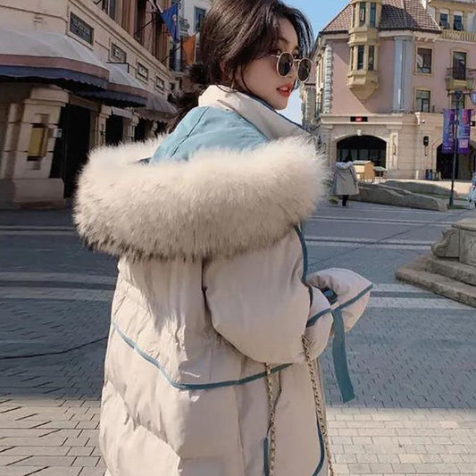 Winter Women Parkas Down Padded Jacket Padded Jacket Thickened Mid-length Over-the-knee Bread Coat Loose Jacket