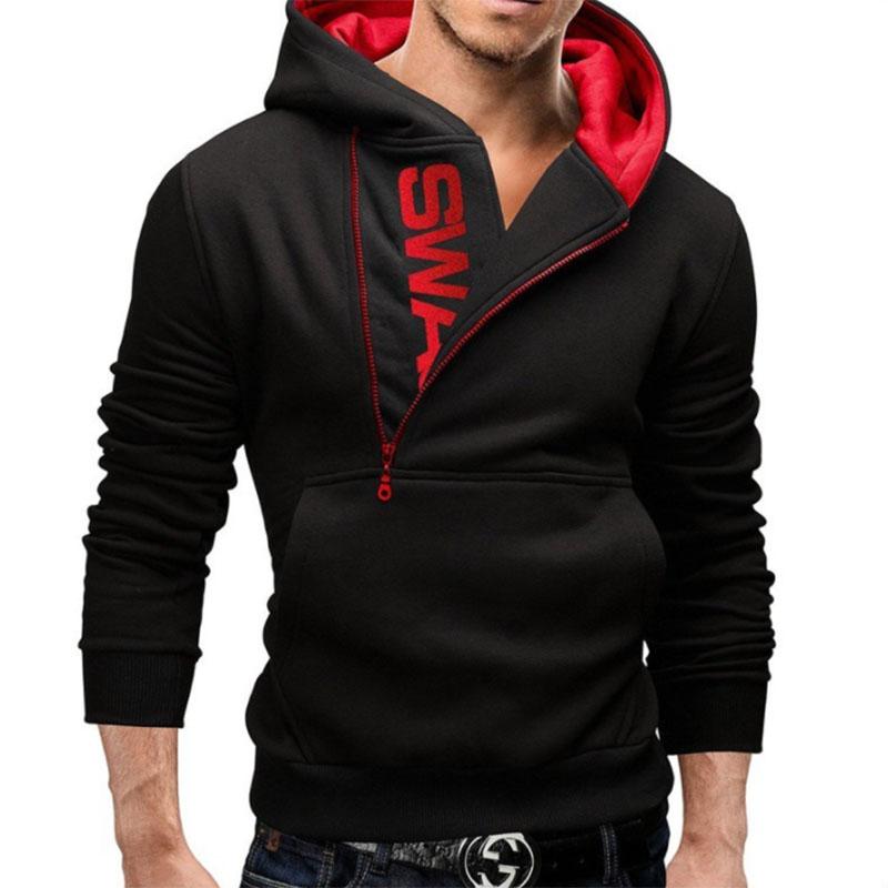 Autumn and Winter Hoodie Side Zipper Hooded Pullover Plus Fat Plus Size Hoodie for Young Men