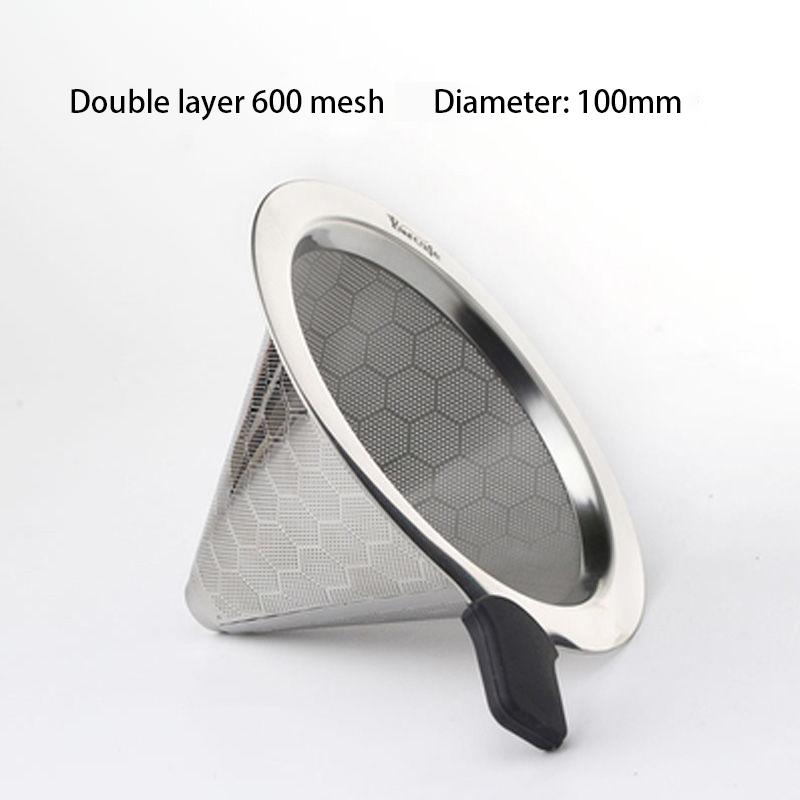 Coffee Filter 304 Stainless Steel Double Drip Filter Coffee Filter Hand Coffee Maker Filter Ultra-fine Mesh