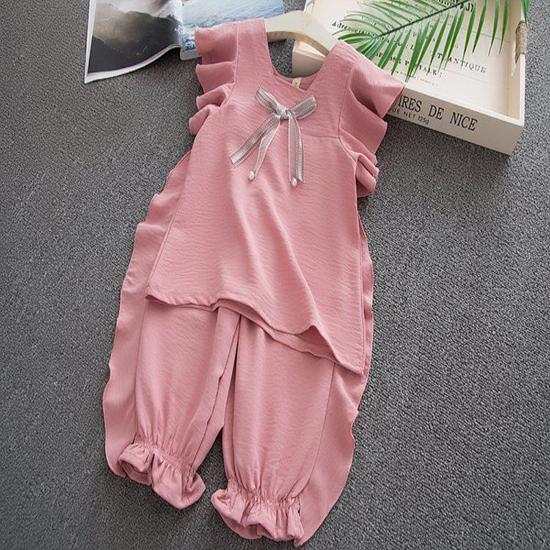 Girls Net Red Suit Western Style Clothes Princess Chiffon Shorts Two-piece Girl Summer Summer Suit Women