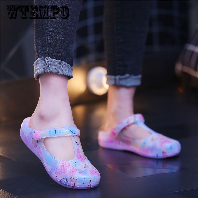 New Summer Print Female Beach Shoes Female Slippers Summer Hole Shoes Women's Shoes