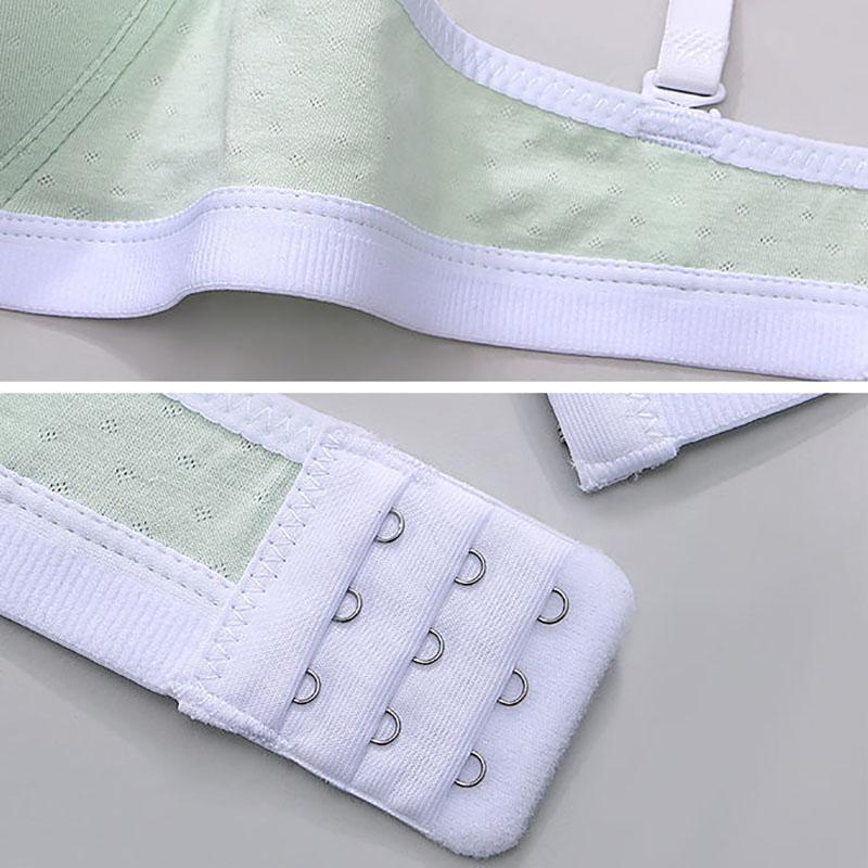 Pure Cotton Female Student Underwear Without Steel Ring Korean Style High School Girl AB Cup Thin Bra Summer Gathers Stereotyped Small Bra