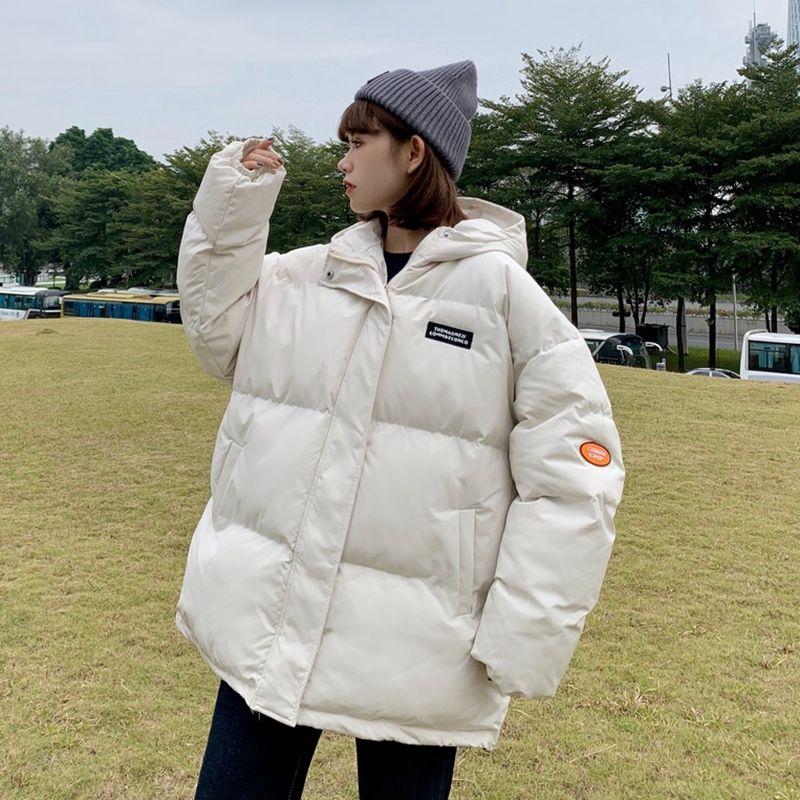 Cotton-padded Clothes Winter Clothes Korean Version of Loose and Versatile Warm Warm Mid-length Coat Women's Down Bread Jacket