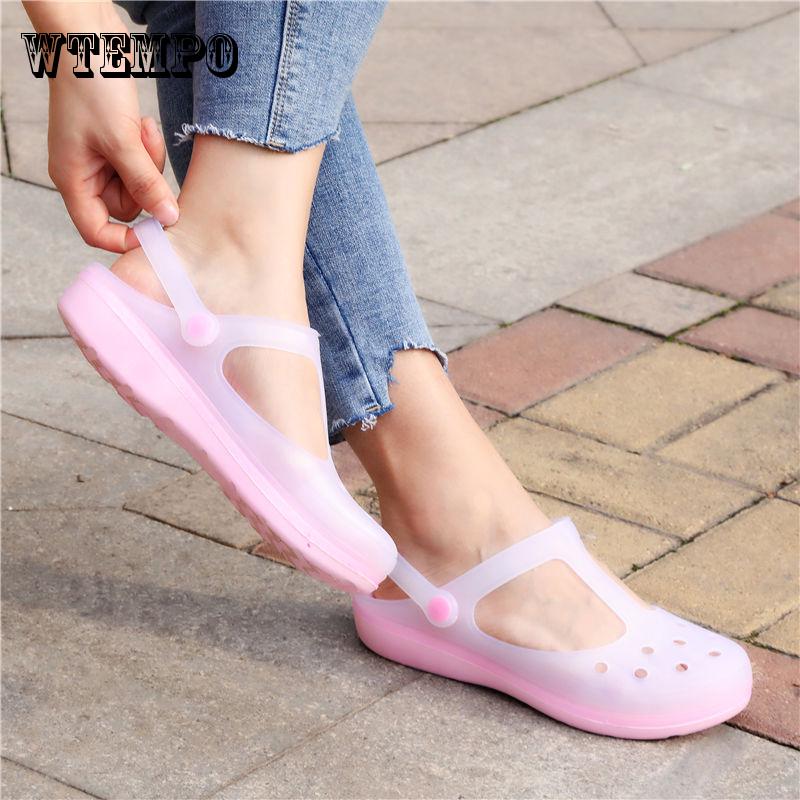 Hole Shoes Net Sandals Women's Fashion Soft Bottom  Shoes Non-slip Beach Leisure