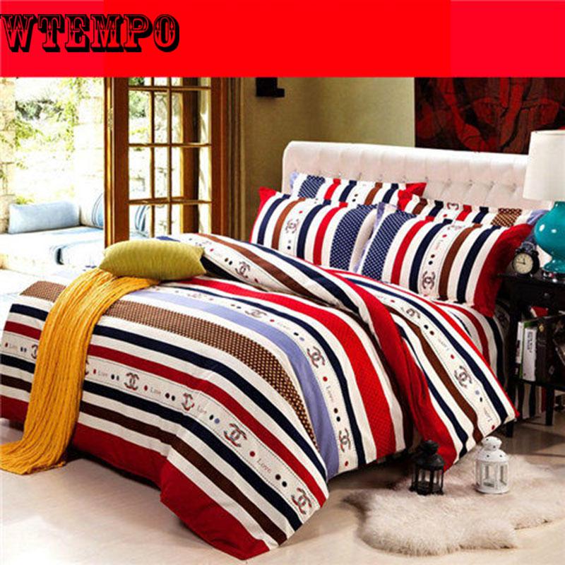 Home Textile Duvet Cover+Bed Sheet+Pillowcase Decoration Fashion Printing Room Bedding Set