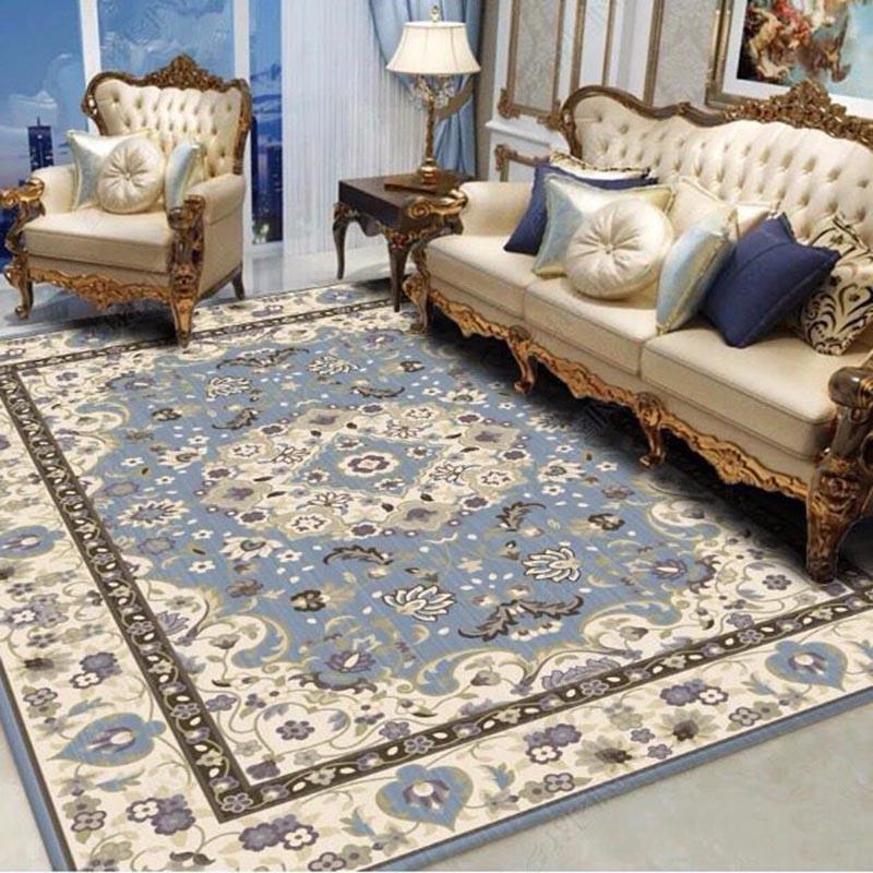 European Geometric Large Palace Vintage Carpet Non-slip Large Rug  Living Room Bedroom Rug Parlor