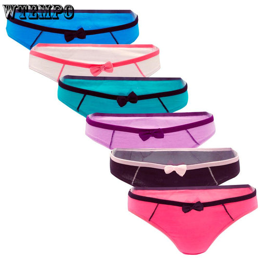 Sexy Plus Size Panties Women Cotton Underwear Mid Waist Seamless Breathable Knickers 6pcs/lot