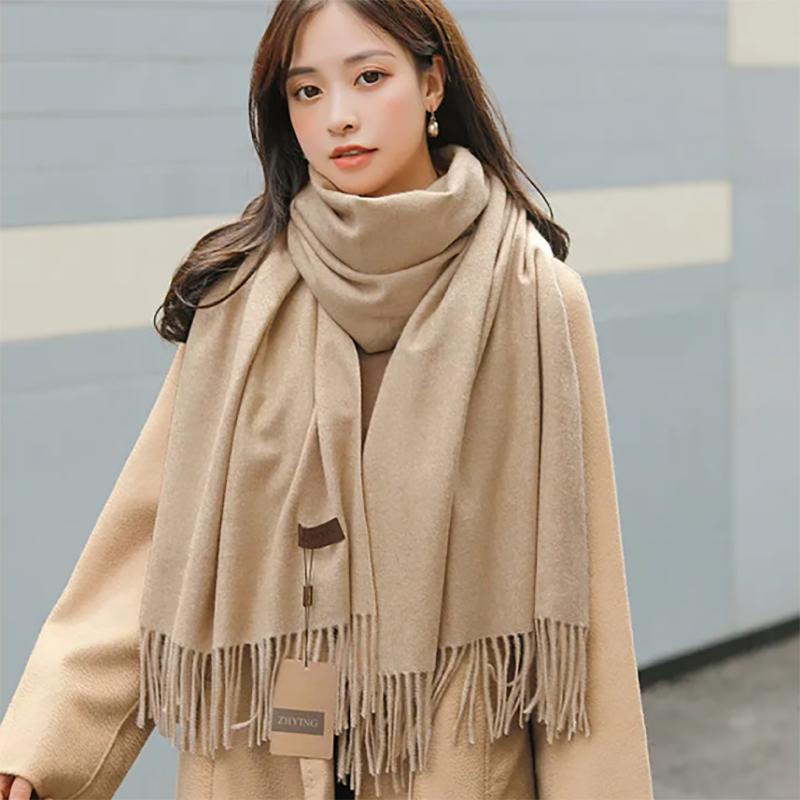 Scarf Women's Winter Warmth Solid Color Thick High-end Autumn Shawl Dual-use Versatile Neck and Collar